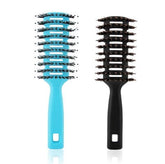 Kuber Industries Hair Brush|Flexible Bristles Brush|Hair Brush with Paddle|Straightens & Detangles Hair Brush|Suitable For All Hair Types|Hair Brush Styling Hair|Round Vented|Set of 2|Black & Blue